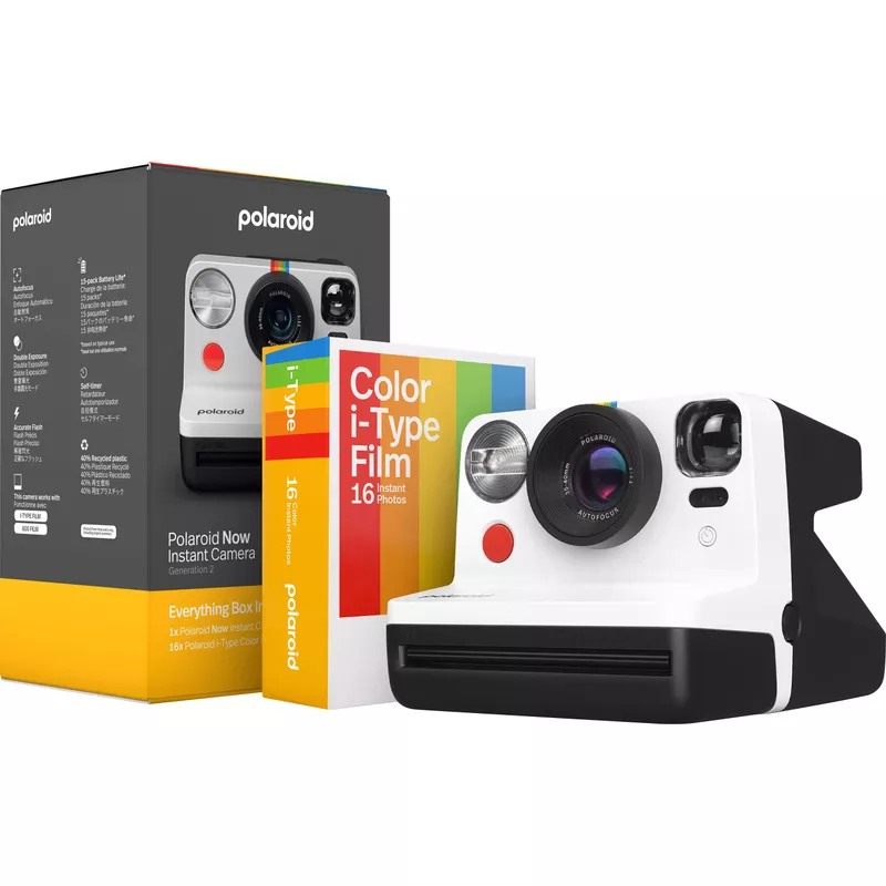 Polaroid - Now Instant Film Camera Bundle  Generation 2 - Black & White