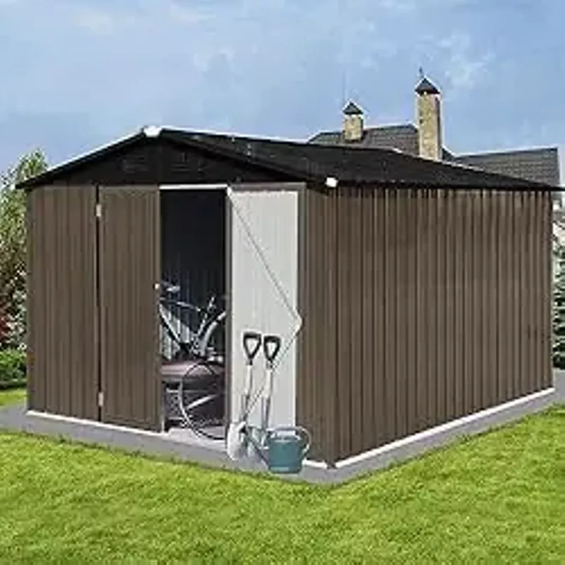 Rent To Own EMKK 10x8 FT Metal Storage Shed, Large Outdoor Shed With ...