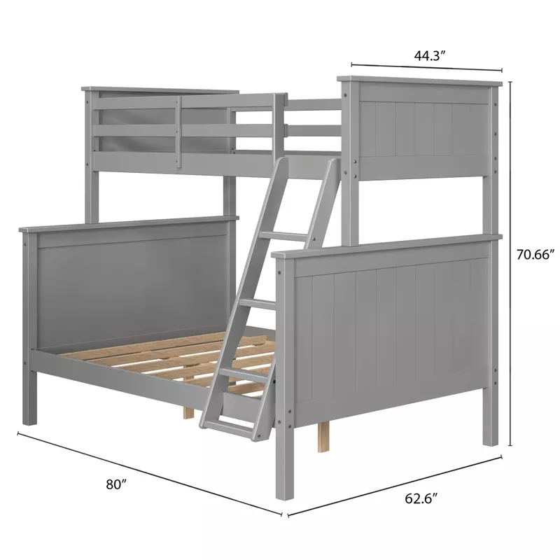 Pierlet Twin Over Full Bunk Bed Gray