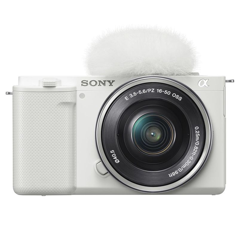 Sony ZV-E10 Mirrorless Camera with 16-50mm Lens, White with E 55-210mm f/4.5-6.3 OSS E-Mount Lens, Bundle with PC Photo & Video Editing...