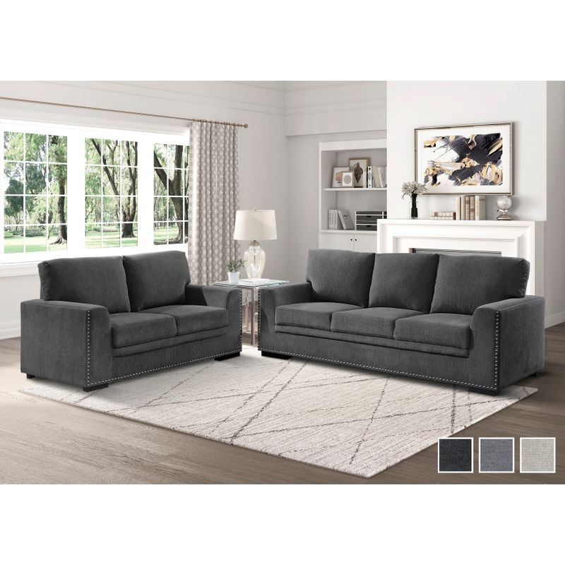 Tolani 2-Piece Living Room Set - Charcoal