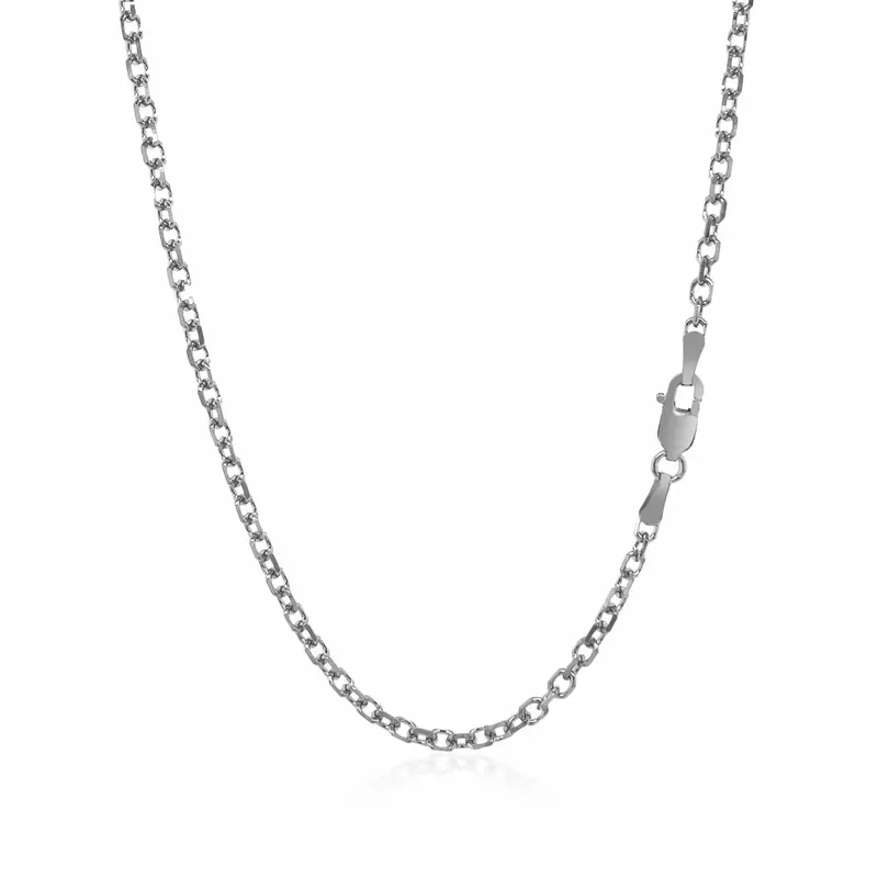 2.3mm Sterling Silver Rhodium Plated Cable Chain (30 Inch)