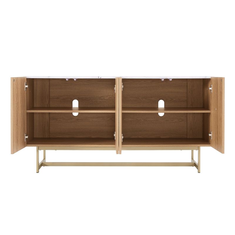 Roomfitters Media Console Cabinet/TV Stand/Side board up to 60" - 58 inches - 58 inches - Oak