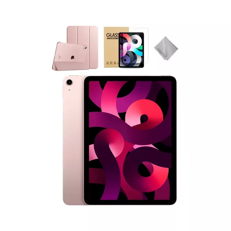 Apple - 10.9-Inch iPad Air - Latest Model - (5th Generation) with Wi-Fi - 256GB - Pink With Rose Gold Case Bundle