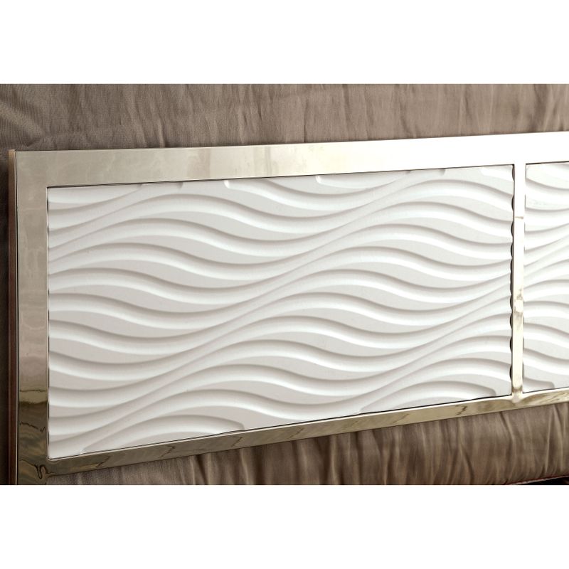 Furniture of America Hypno Metallic Full-to-Queen Adjustable Headboard - White - Full to Queen