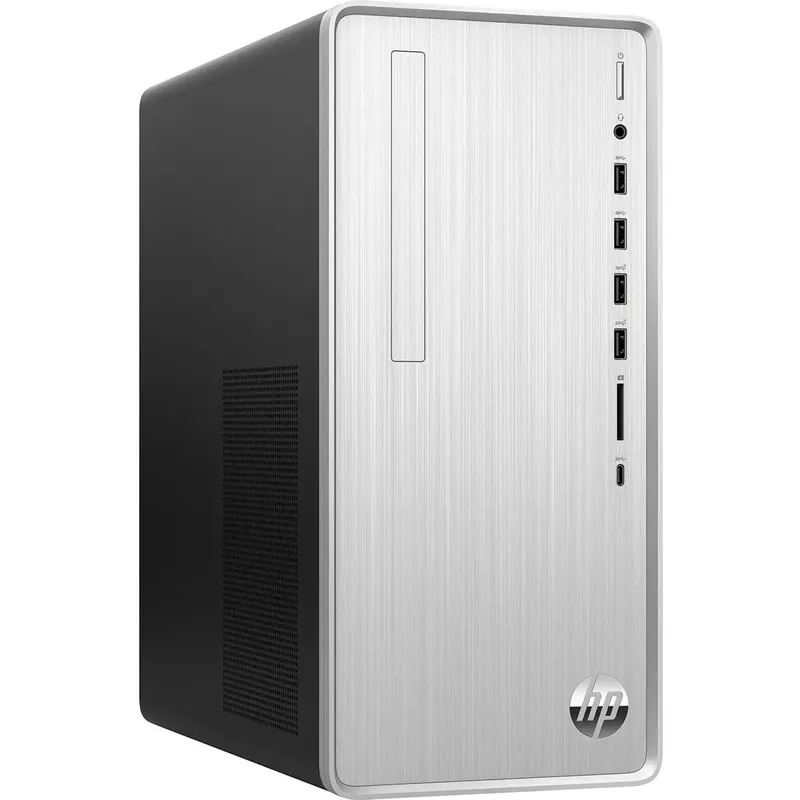 HP Pavilion TP01-2040 Mini Tower Desktop Computer, AMD Ryzen 5 5600G 3.9GHz, 12GB RAM, 512GB SSD, Windows 11 Home, Natural Silver