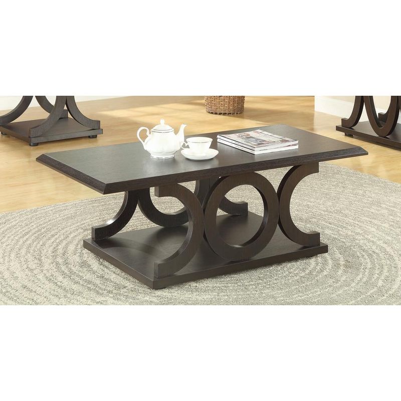 C-shaped Base Coffee Table Cappuccino