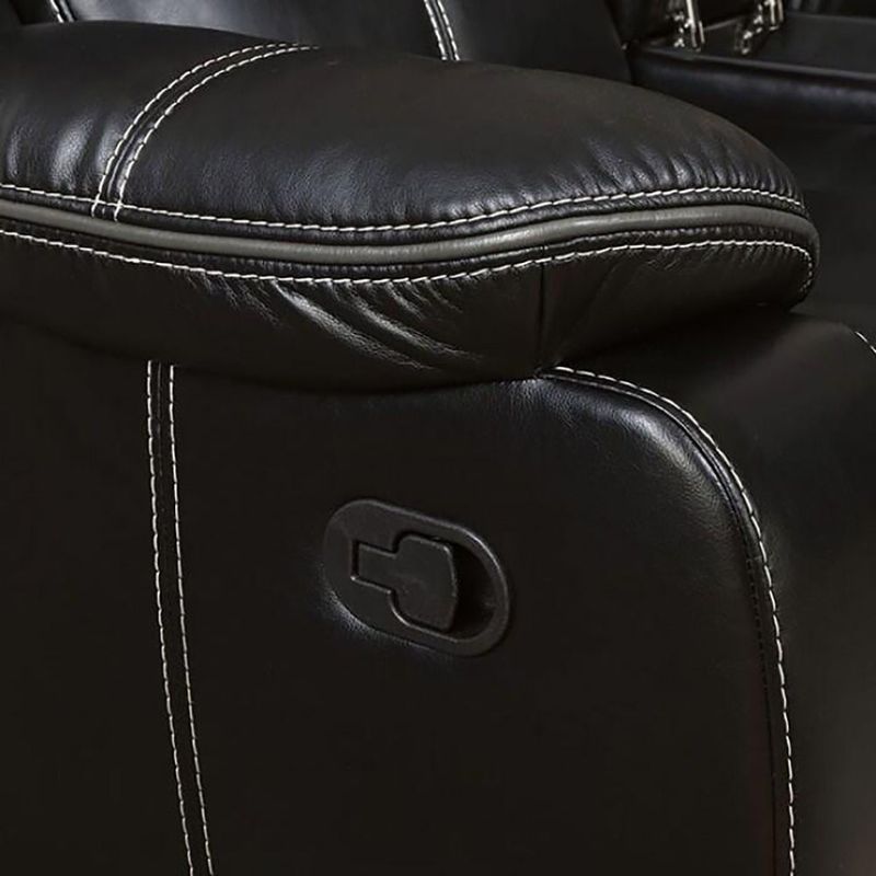 Leatherette Glider Recliner Chair - Black