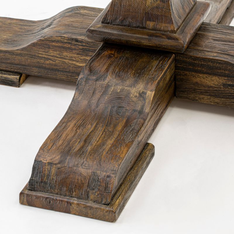 Rent to own Kitchen Table Set Pedestal Table and Brown Modern Parson