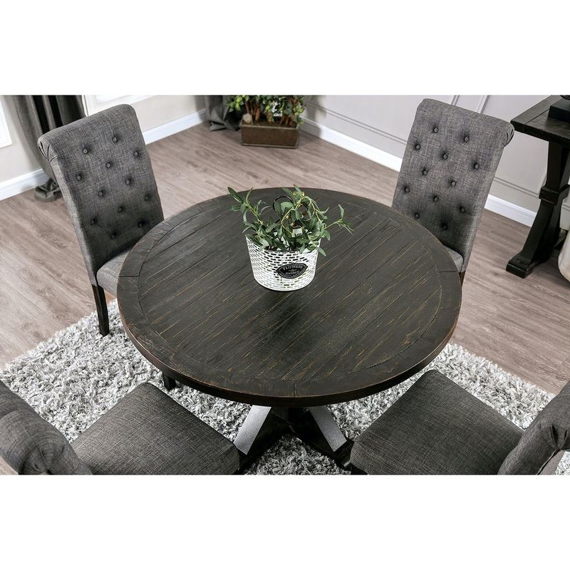Metal and Wood Dining Table in Antique Black - Rectangular - Antique Black