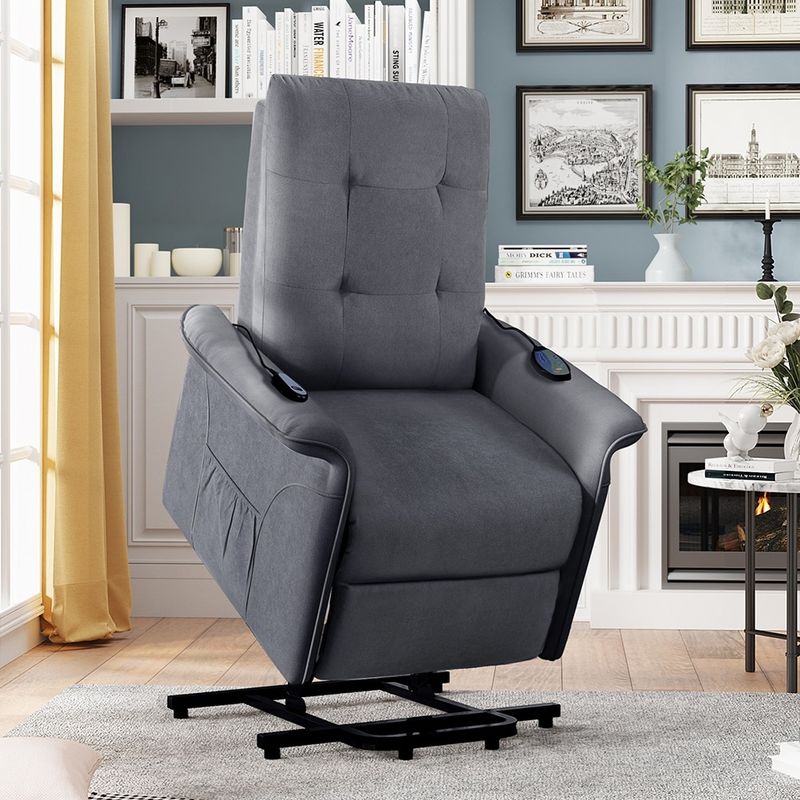 Power Lift Chair with Adjustable Massage Function Recliner Chair - Light Grey