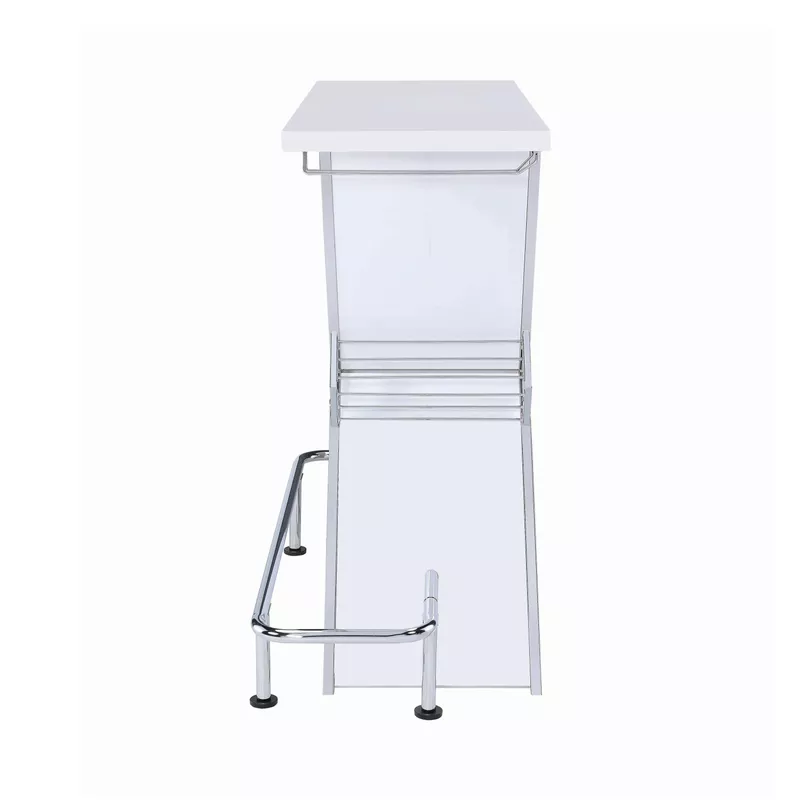 X-shaped Bar Unit with Wine Bottle Storage Glossy White