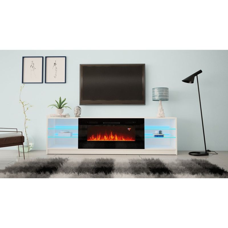Rent to own Strick & Bolton Amsden Electric Fireplace TV Stand White