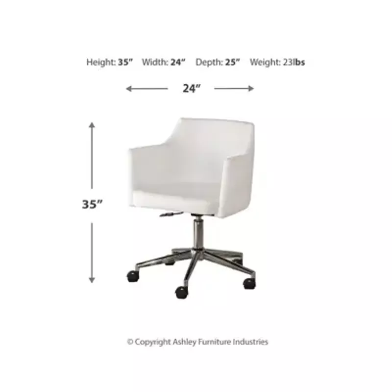 White Baraga Home Office Swivel Desk Chair