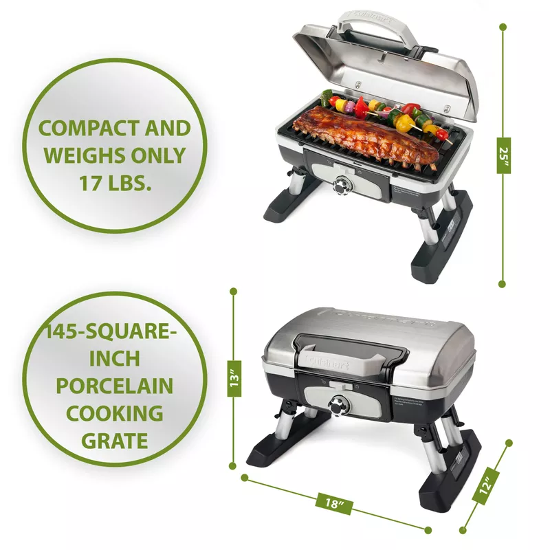 Cuisinart - Petit Gourmet Tabletop Gas Grill Stainless