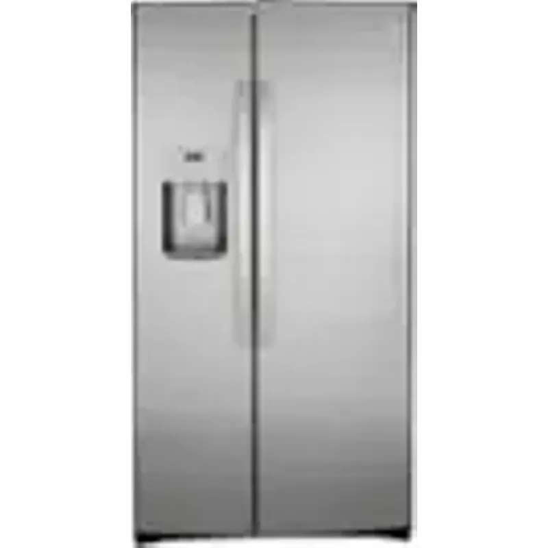 GE - 25.1 Cu. Ft. Side-By-Side Refrigerator with External Ice & Water Dispenser - Stainless Steel