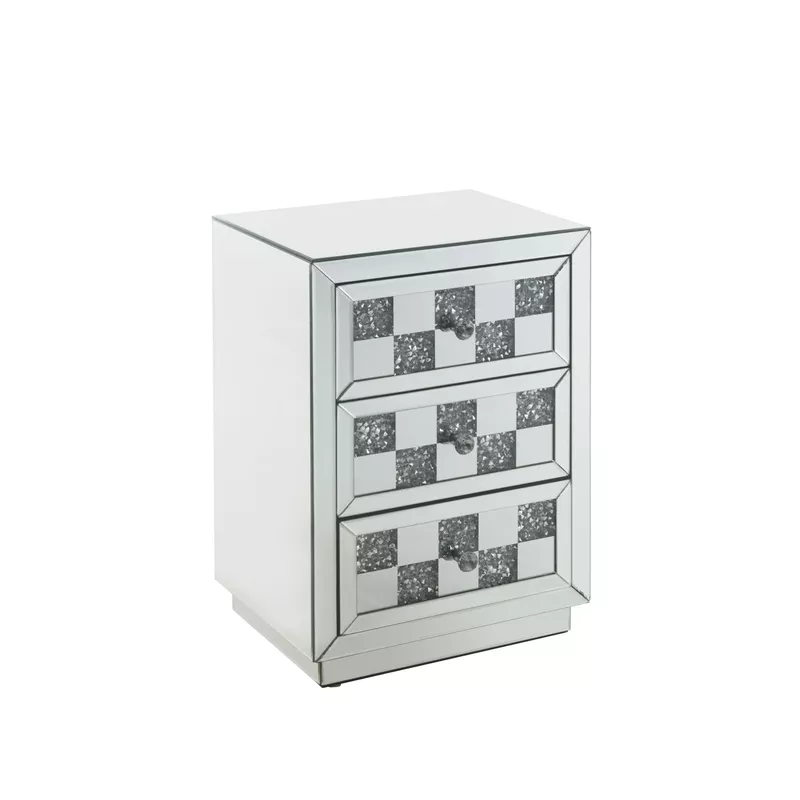 Rent to own ACME Noralie Accent Table, Mirrored & Faux Diamonds ...