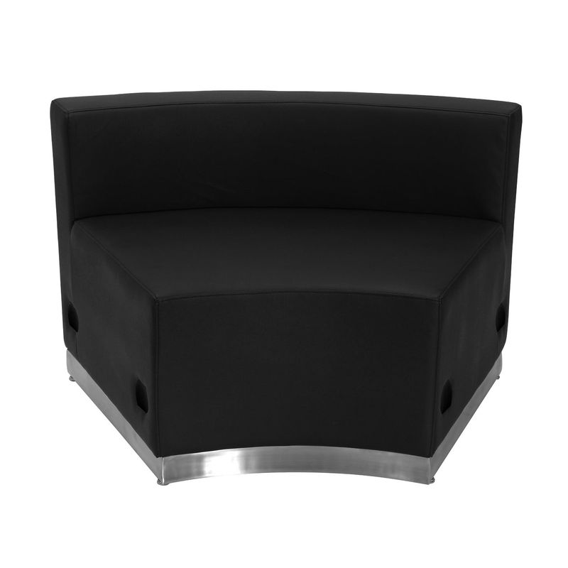 4 PC LeatherSoft Modular Reception Configuration w/Taut Back &Seat - 105"W x 25.25" - 52.5"D x 27"H - Black