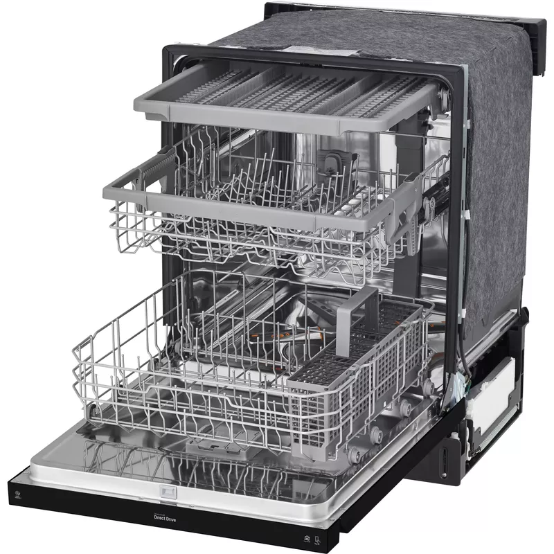 LG Front Control Dishwasher with QuadWash and 3rd Rack in Smooth Black