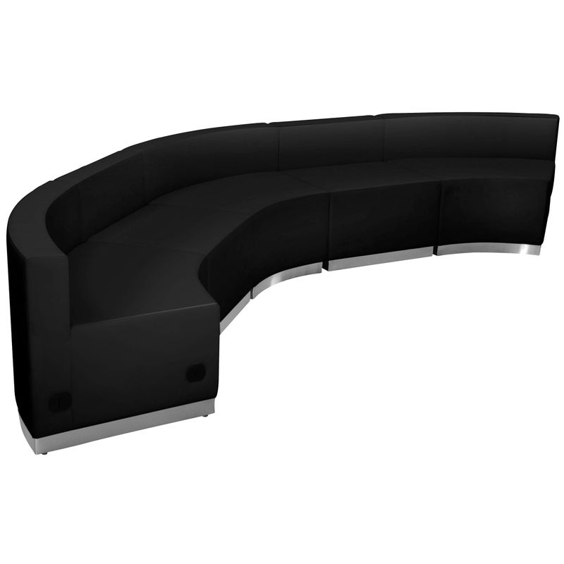 5 PC LeatherSoft Modular Reception Configuration w/Taut Back &Seat - Black