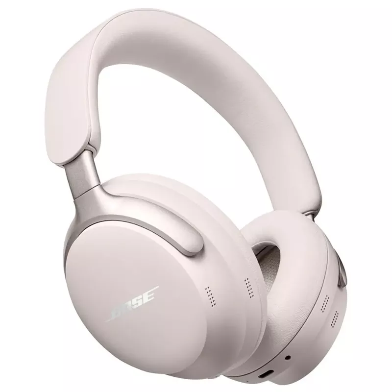 Bose QuietComfort Ultra Wireless Noise Cancelling Over-Ear Headphones, Bundle with QuietComfort Ultra Earbuds, White Smoke, and Green Extreme Portable Charger