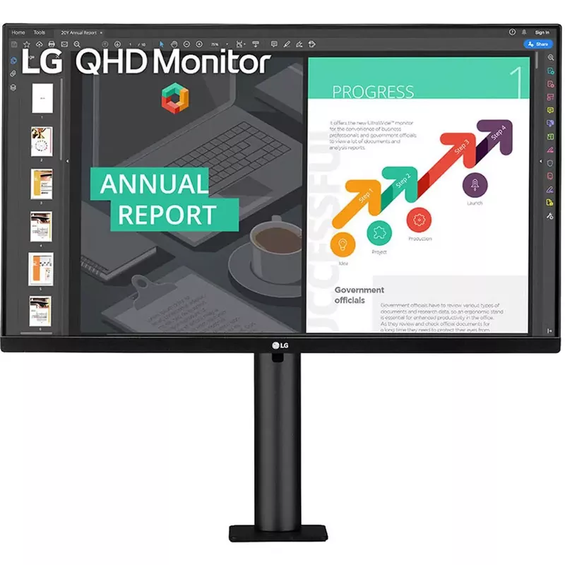 LG 27BN88Q-B 27" 16:9 QHD HDR10 IPS Monitor with Ergonomic Stand, Built-In Speakers