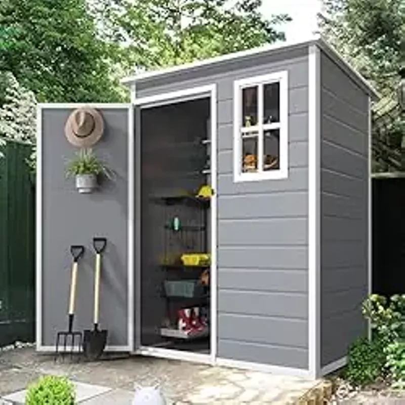 Rent To Own Dwvo 5x3ft Resin Outdoor Storage Shed With Floor 