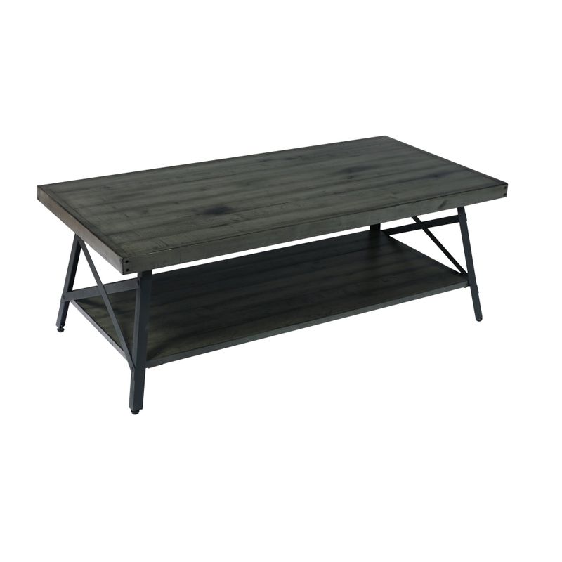 Carbon Loft Oliver Modern Rustic Wood Coffee Table - Brushed Grey