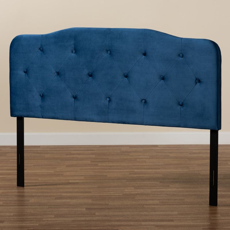 Gregory Modern & Contemporary Velvet Upholstered Headboard-Navy Blue - King