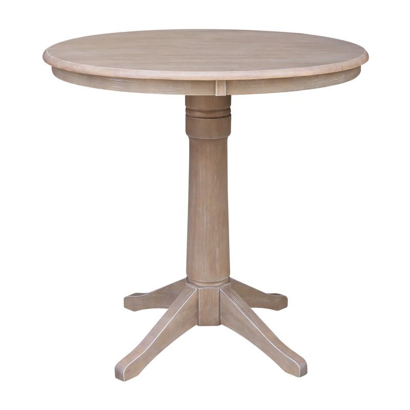 36" Round Top Pedestal Table with 2 Stools - Set of 3 - Cinnamon/Espresso