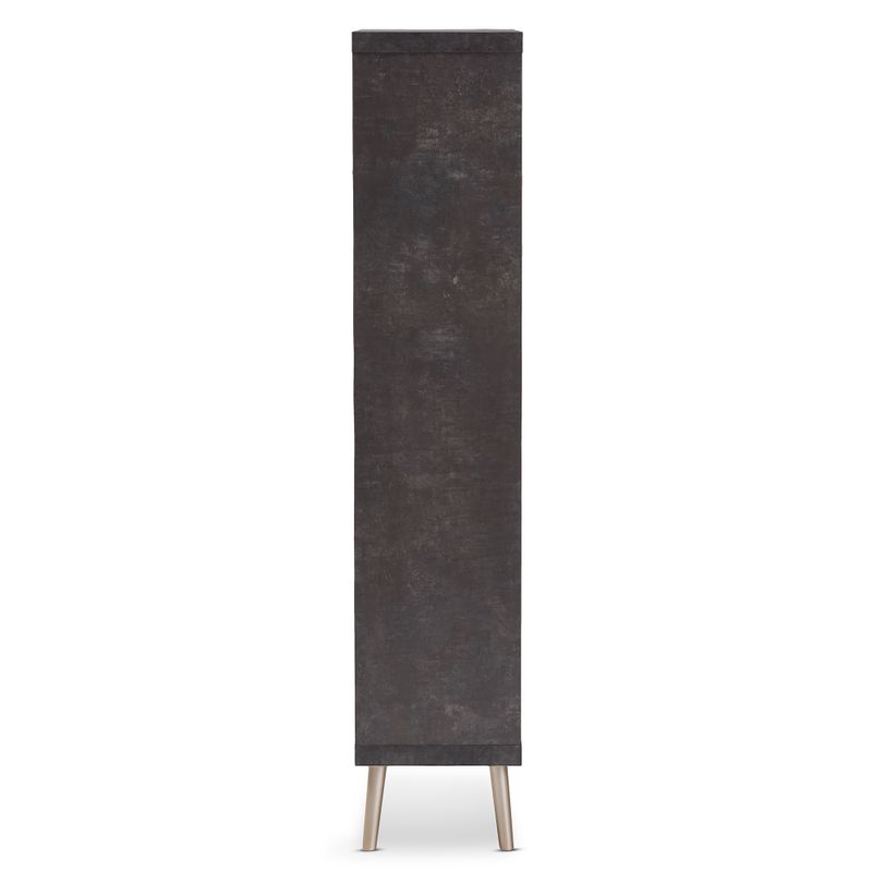 Contemporary Brown and Grey Display Shelf by Baxton Studio - Brown/Grey - Open Back - Bookshelves/Etagere/Display