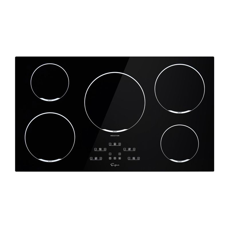 2 Piece Kitchen Appliances Packages Including 36" Induction Cooktop and 36" Under Cabinet Range Hood - Black