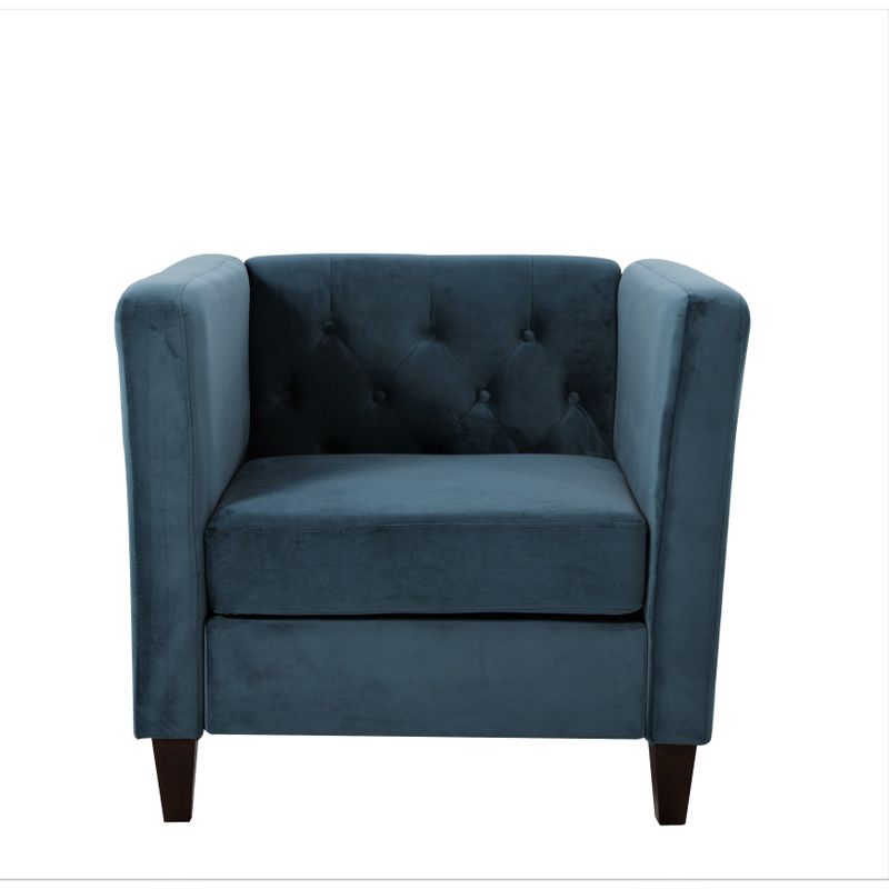 Lisette 33.1'' Velvet Square Arm Chair - Rose