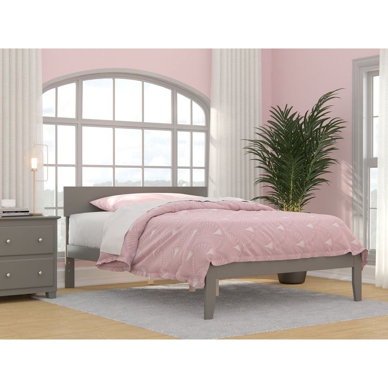 Boston Contemporary Solid Wood Platform Bed - Grey - Twin