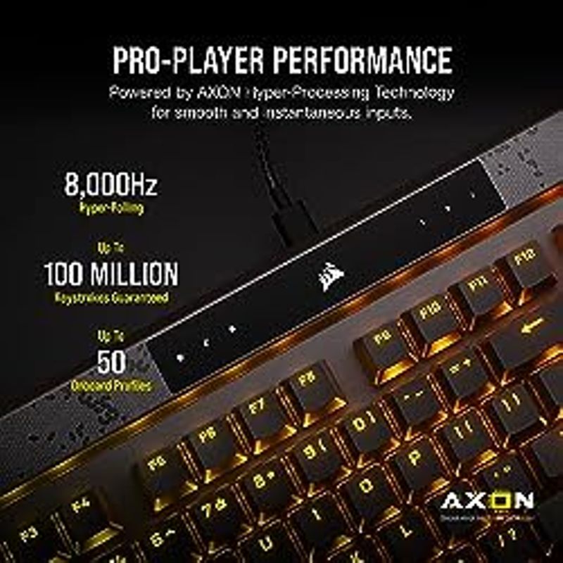 Corsair K70 MAX RGB Magnetic-Mechanical Wired Gaming Keyboard - Adjustable Actuation MGX Switches - PBT Double-Shot Keycaps - iCUE...