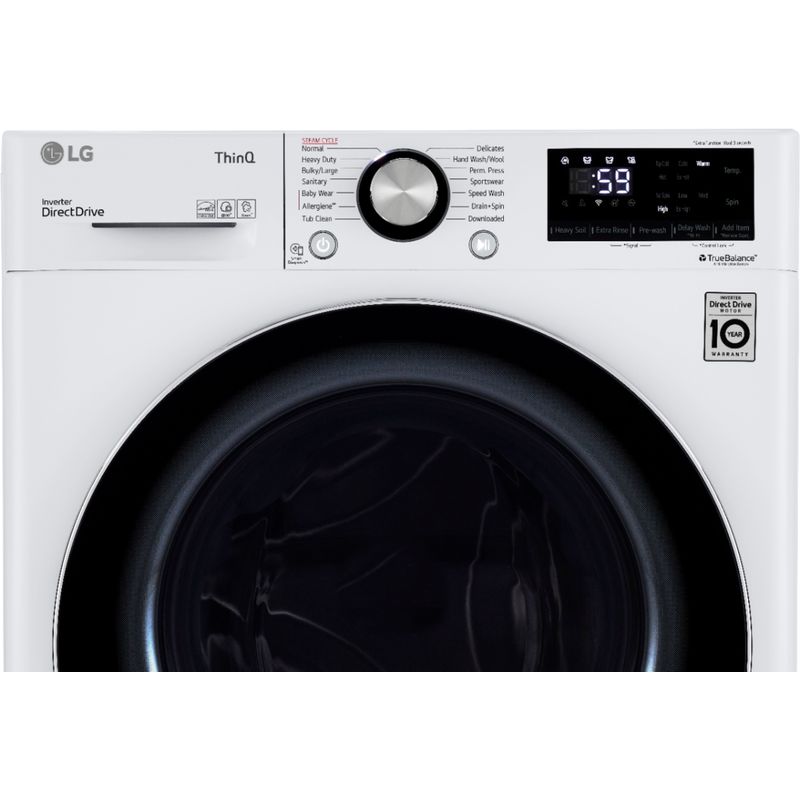 Alt View Zoom 11. LG - 2.4 Cu. Ft. High-Efficiency Stackable Smart Front Load Washer with Steam and Built-In Intelligence - White