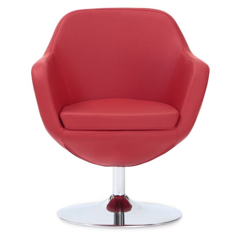 Toledo Swivel Bicast Leather Chair - Red
