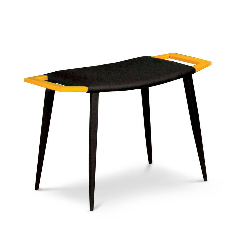 Furniture of America Netz Modern Yellow 2-piece Workstation Desk Set - Yellow/Black