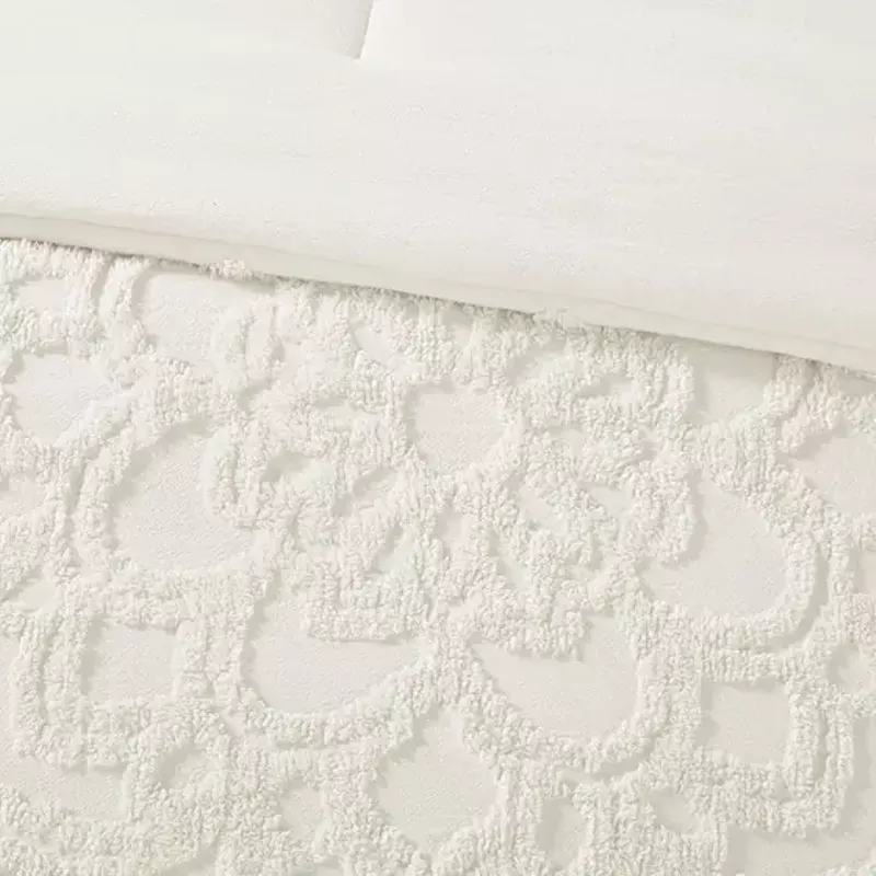 Off-White Laetitia 2 Piece Cotton Chenille Comforter Set Twin/Twin XL