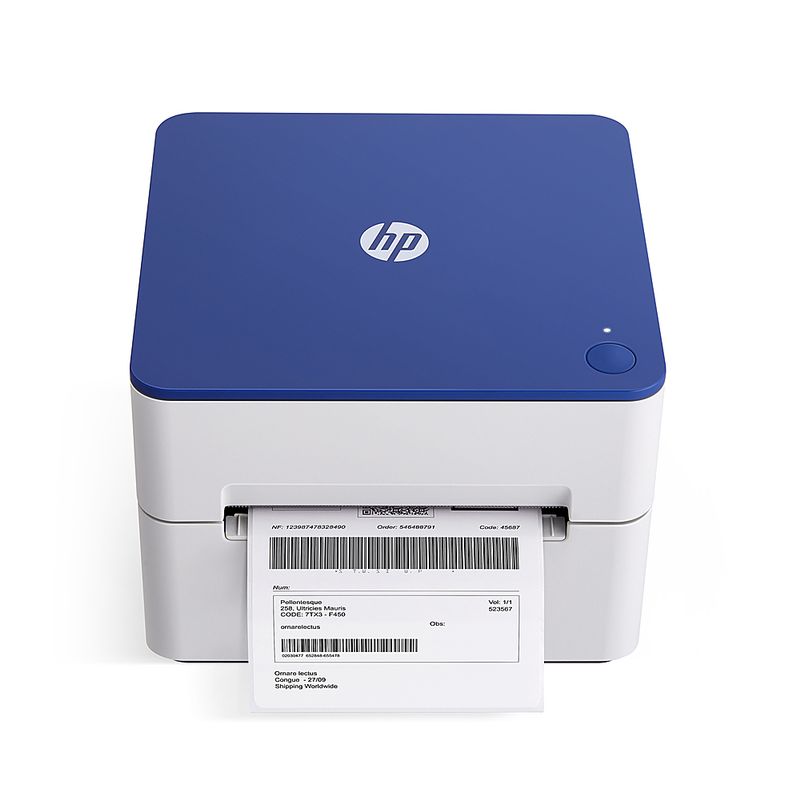 Front Zoom. HP Thermal Label Printer, Compact Label Printer 203 DPI, 4x6 Commercial Grade Direct Thermal Printer - White