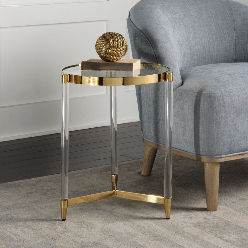 Uttermost Kellen Gold Plated Accent Table