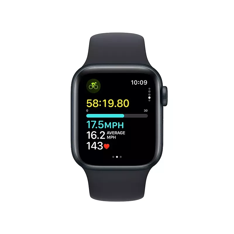 Apple Watch SE 2nd Generation (GPS) 40mm Midnight Aluminum Case with Midnight Sport Band - M/L - Midnight