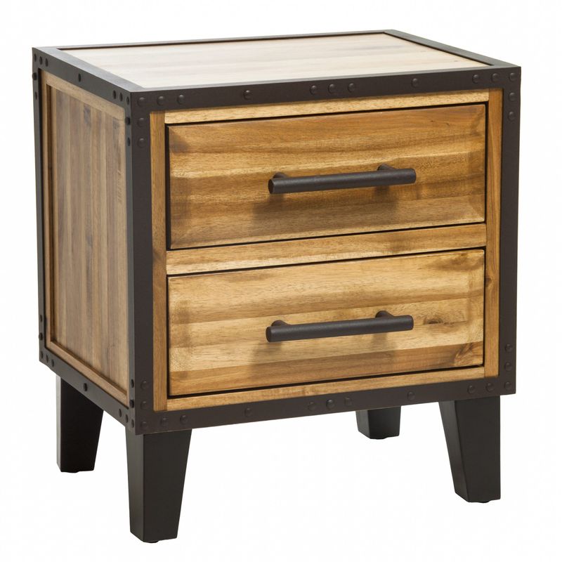 Luna Acacia Wood 2-drawer End Table by Christopher Knight Home - Luna Natural Stain Night Stand