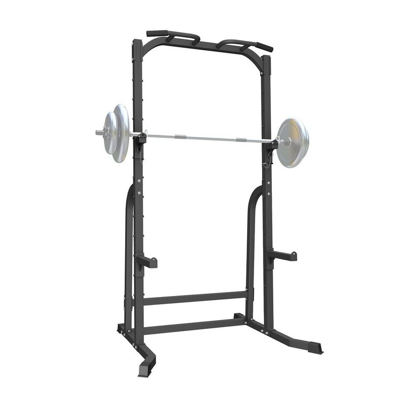 ZENOVA Power Rack Squat Rack with J-Hooks and Dip Bar, 800LBS Weight Capacity - 600LBS - Black