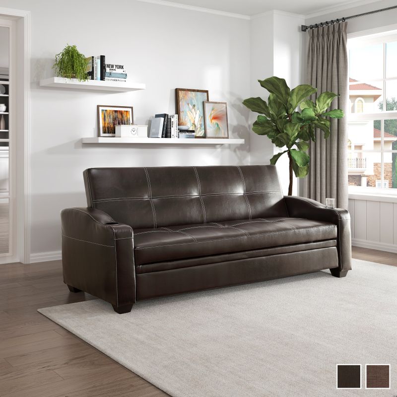 Chama Convertible Futon Sofa - Grey (Fabric)