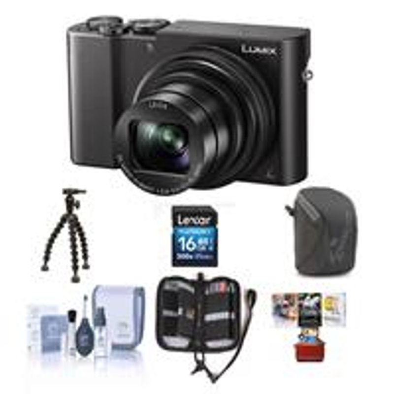 Panasonic Lumix DMC-ZS100 Digital Camera, 20.1MP, Black - Bundle with 16GB Class 10 SDHC Card, Camera Case, Cleaning Kit, Memory...