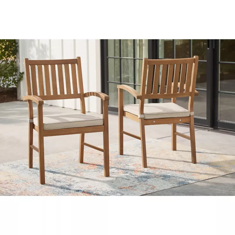 Janiyah Outdoor Dining Arm Chair (Set of 2)