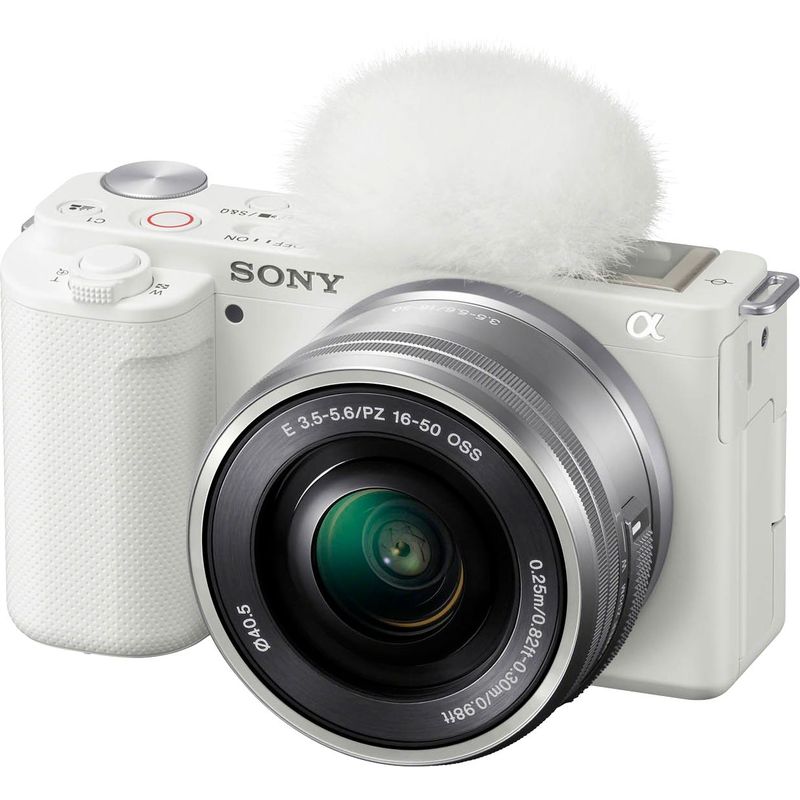 Angle Zoom. Sony - Alpha ZV-E10 Kit Mirrorless Vlog Camera with 16-50mm Lens - White