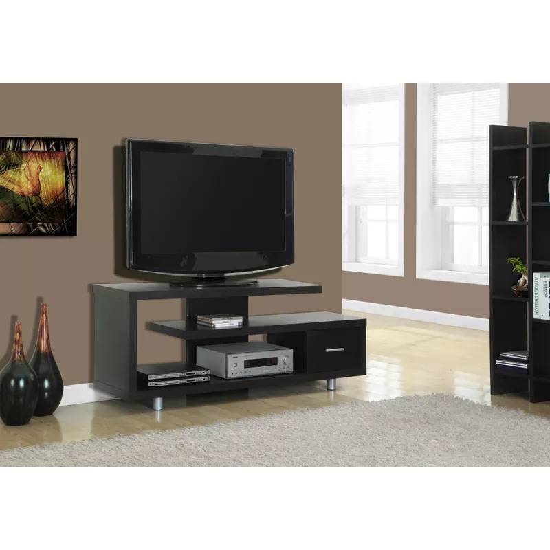 TV Stand/ 60 Inch/ Console/ Media Entertainment Center/ Storage Cabinet/ Living Room/ Bedroom/ Laminate/ Brown/ Contemporary/ Modern