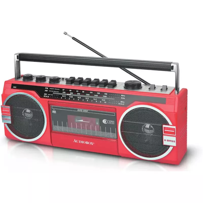 Audiobox Retrobox Cassette Player and Bluetooth Speaker - Red